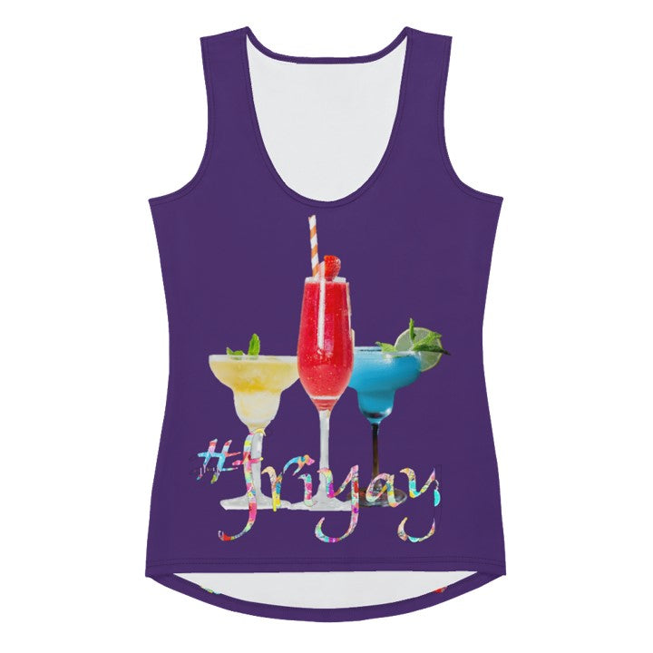 #friyay Tank Tees. Girls' Hashtag Art Tank Top-Black, Red, Purple. WickedYo.